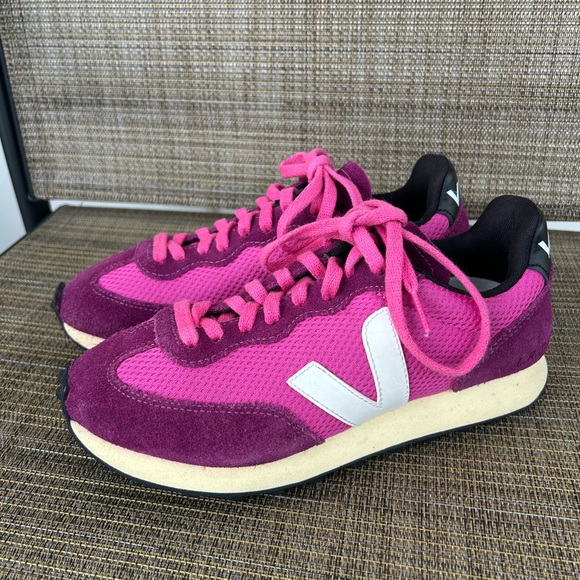 VEJA 7 38 RIO BRANCO ALVEOMESH LOTUS WHITE PINK PURPLE SNEAKERS SUEDE LEATHER - Picture 5 of 9